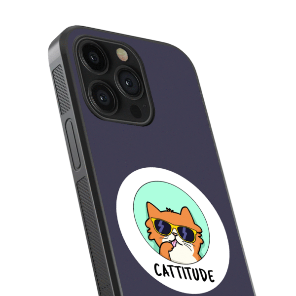 Cattitude Glass Phone Case - Image 2
