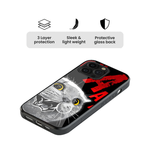 Cat - Hey You Aa Glass Phone Case - Image 3