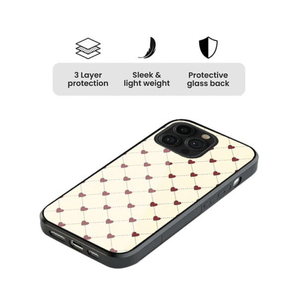 Blissful Hearts Glass Phone Case - Image 3
