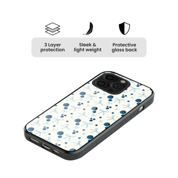 Blueberry Bows Glass Phone Case - Image 3