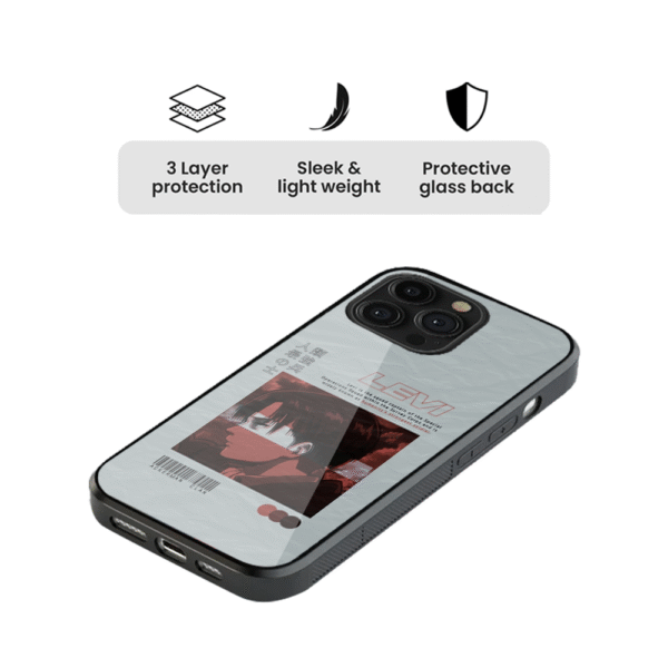 Attack On Titans Levi Glass Phone Case - Image 3