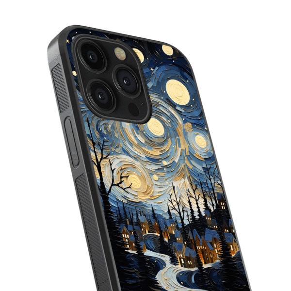 Blue Starry Night Glass Phone Case - Image 3