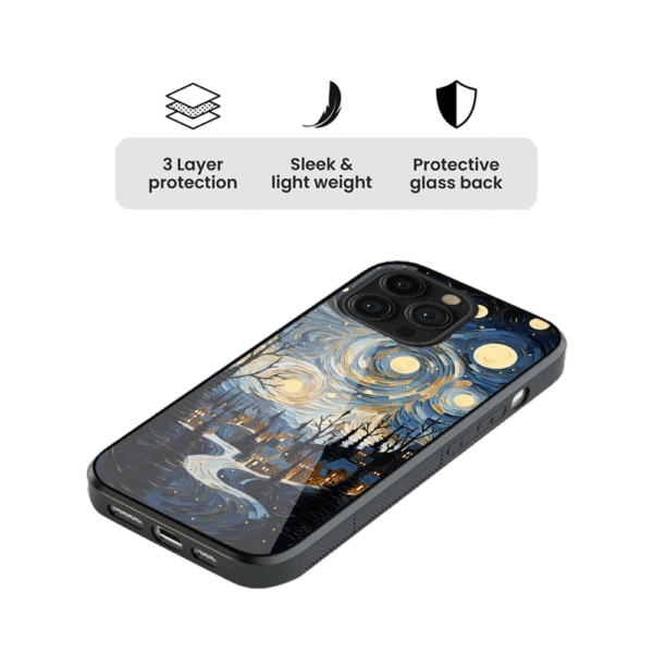 Blue Starry Night Glass Phone Case - Image 4