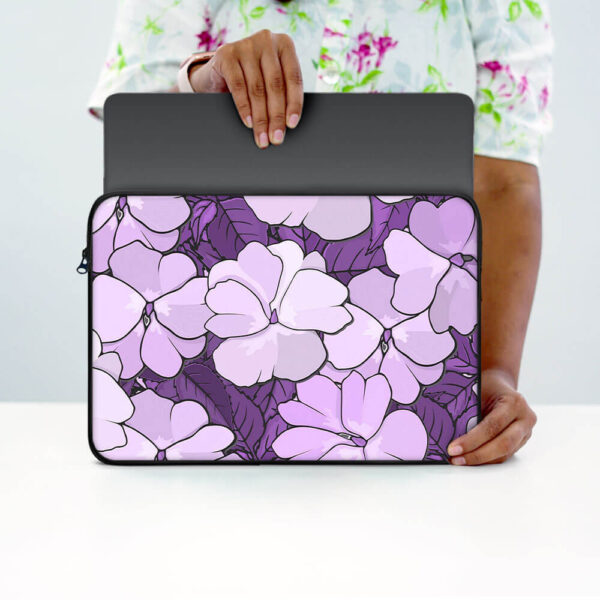 Lilac Blossom Print Laptop Sleeve - Image 4