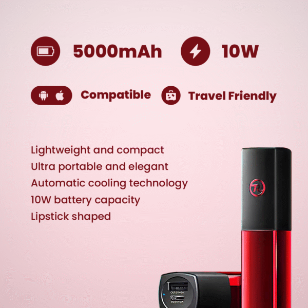 Remax® Lipstick Compact Battery Power Bank – 5000 mAh - Image 9